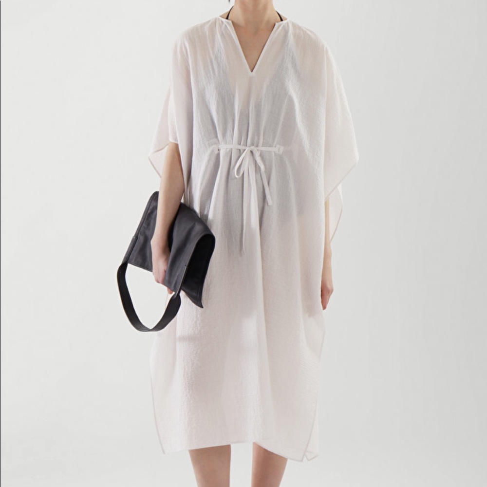 Cos DRAWSTRING KAFTAN in dusty light gray